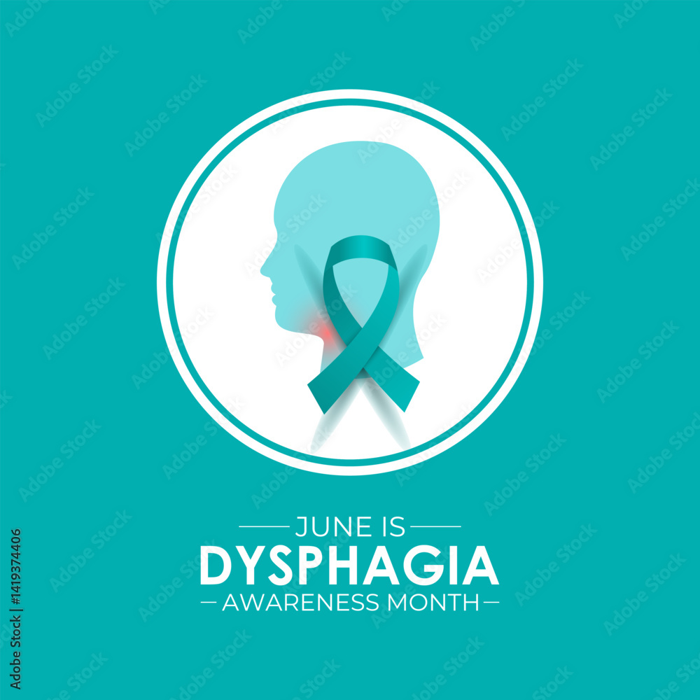 Dysphagia Awareness Month Observed annually in June. Design for web banner, cards, prints, social media, poster, flyer and background design template. Dysphagia Awareness Month Observed annually in June. Design for web banner, cards, prints, social media, poster, flyer and background design template.