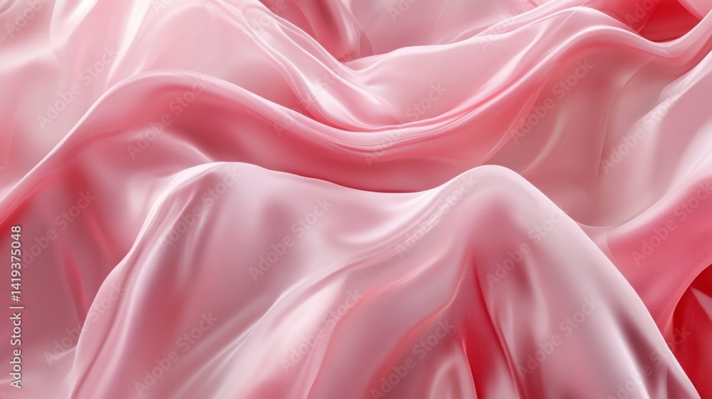 Obraz premium Soft, flowing, pink silk fabric drapes elegantly.