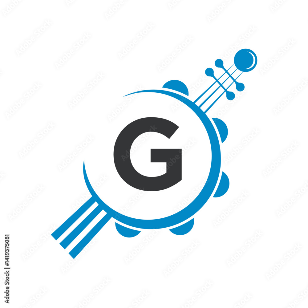 Initial Guitar Logo combine with letter G vector template Initial Guitar Logo combine with letter G vector template