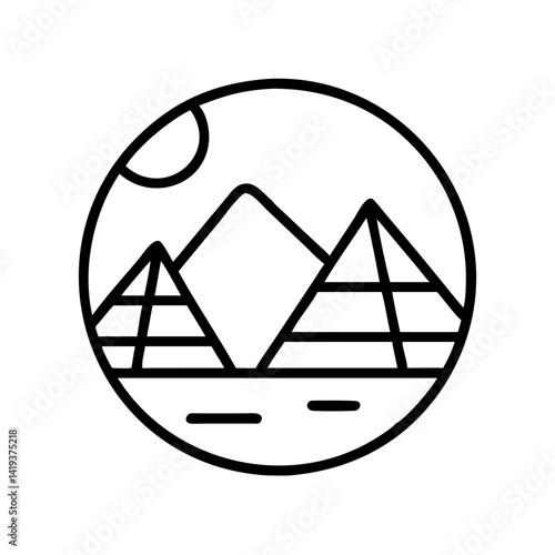 Egyptian pyramids giza ancient wonder travel destination tourism landmark vector illustration icon