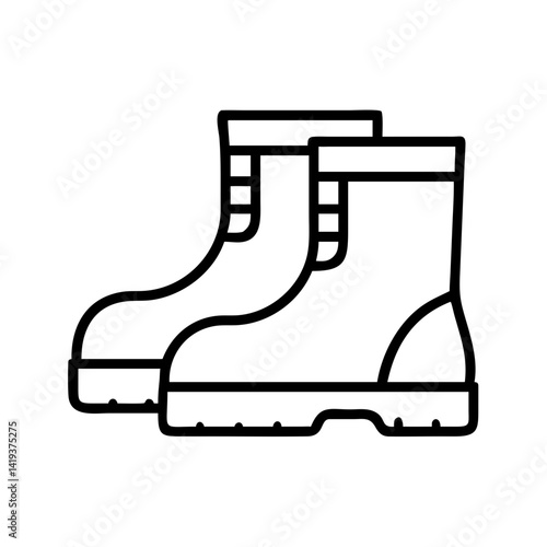 Illustration of work boots safety footwear protective shoes for construction and industry use