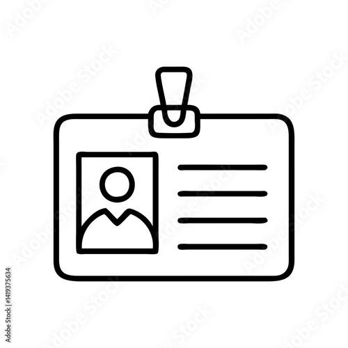 Id badge identification card icon vector illustration employee access pass identity card design