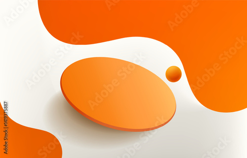 3d rendering, Abstract minimal orange color stage for product display present background.