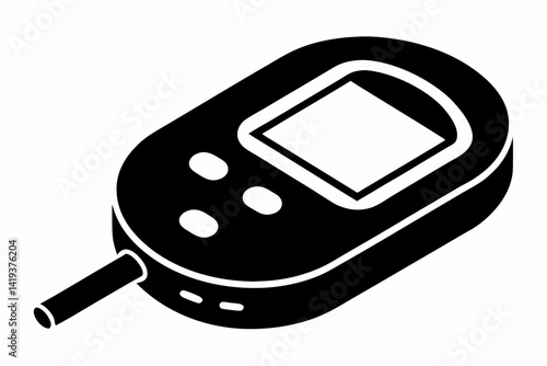glucometer silhouette line art vector illustration