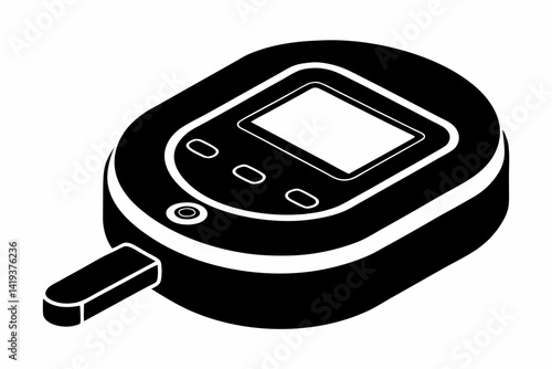 glucometer silhouette line art vector illustration