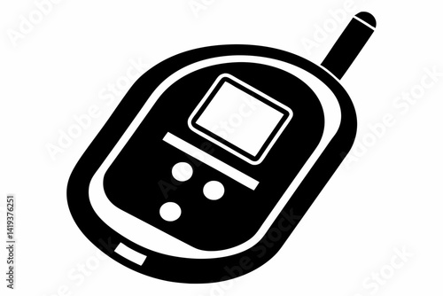 glucometer silhouette line art vector illustration
