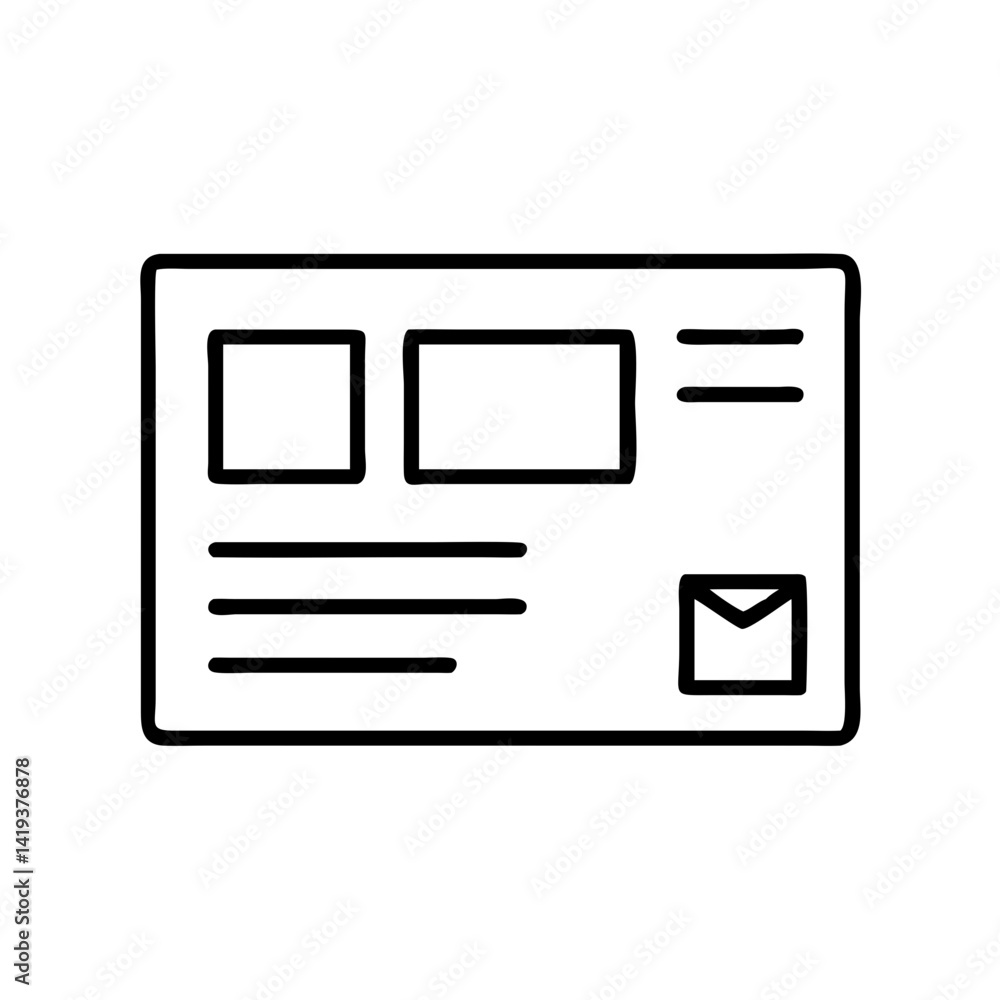 Outline mail envelope delivery service icon vector illustration for web and design needs Outline mail envelope delivery service icon vector illustration for web and design needs