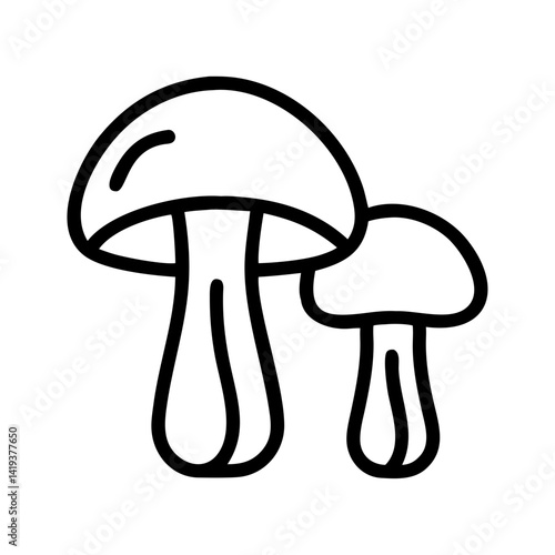 Mushroom drawing edible fungi illustration forest mushrooms line art outline vector graphic icon 90