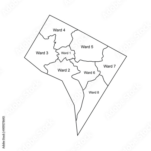 Washington DC Map Set Per Area Outlines