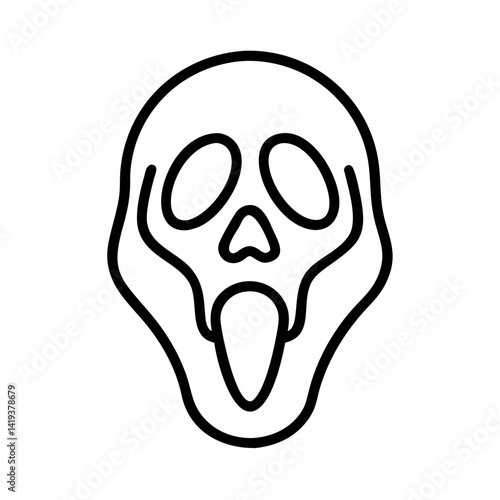 Scary scream ghost face mask halloween costume vector icon illustration isolated design element