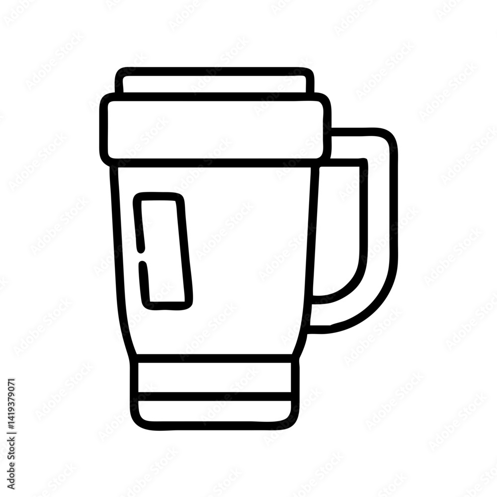 Isolated outline style kitchen blender appliance for smoothies and food preparation icon vector Isolated outline style kitchen blender appliance for smoothies and food preparation icon vector