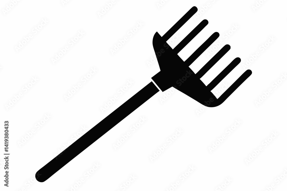 hand rake silhouette line art vector illustration hand rake silhouette line art vector illustration