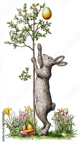 Fototapeta Naklejka Na Ścianę i Meble -  Zajączek Wielkanocny