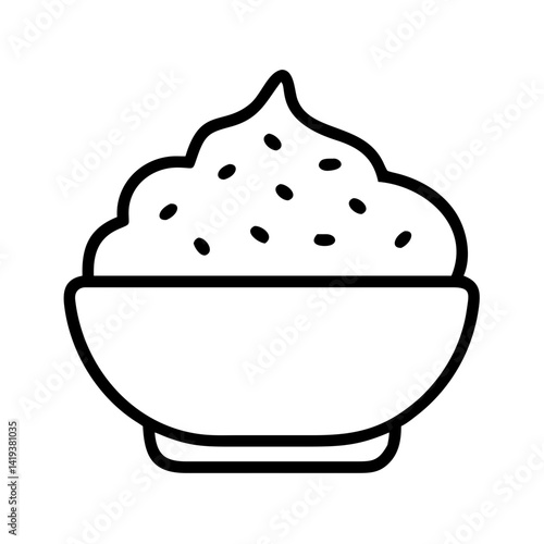 Bowl of cream dessert with sprinkles vector illustration for food blog and recipe design