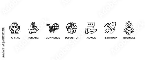 Angel investor banner web icon vector illustration concept of business angel, informal investor, investment founder with icon of capital, funding, commerce, depositor, advice, startup and business