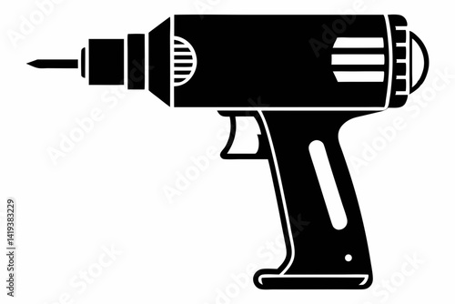 heat gun silhouette line art vector illustration