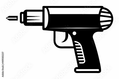 heat gun silhouette line art vector illustration