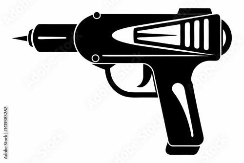 heat gun silhouette line art vector illustration