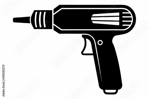 heat gun silhouette line art vector illustration