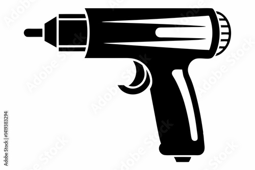 heat gun silhouette line art vector illustration
