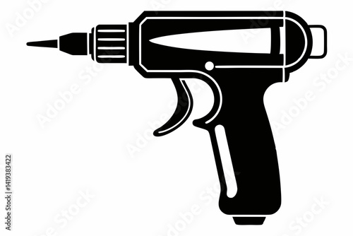 heat gun silhouette line art vector illustration