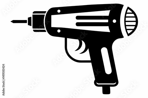 heat gun silhouette line art vector illustration