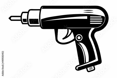 heat gun silhouette line art vector illustration