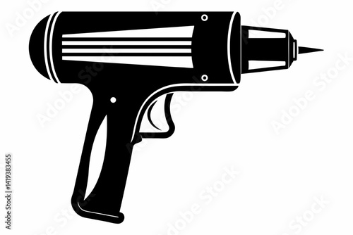 heat gun silhouette line art vector illustration