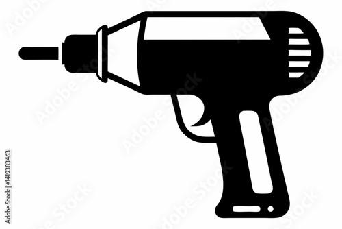 heat gun silhouette line art vector illustration