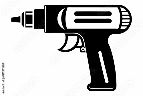 heat gun silhouette line art vector illustration