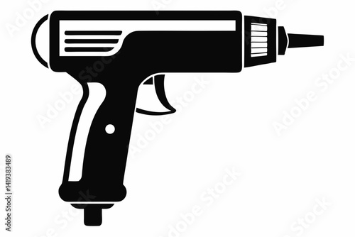 heat gun silhouette line art vector illustration