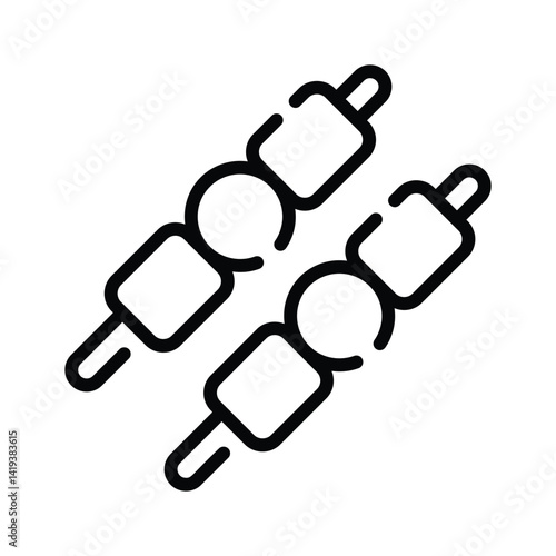 Roasted marshmallows icon creatively designed in line style