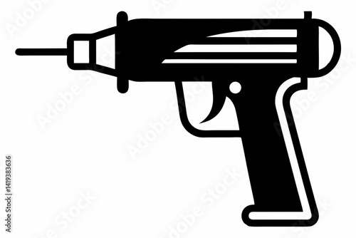 heat gun silhouette line art vector illustration