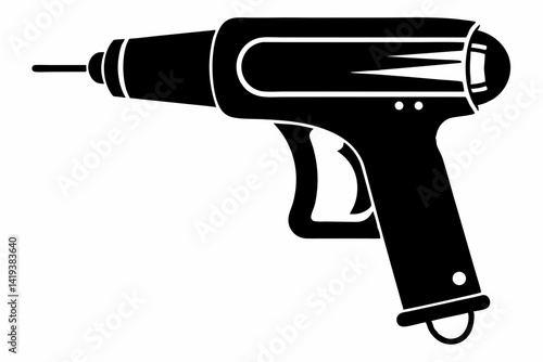 heat gun silhouette line art vector illustration