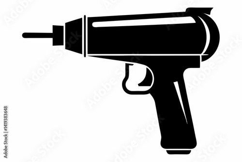 heat gun silhouette line art vector illustration