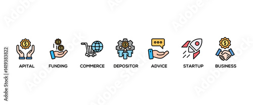Angel investor banner web icon vector illustration concept of business angel, informal investor, investment founder with icon of capital, funding, commerce, depositor, advice, startup and business