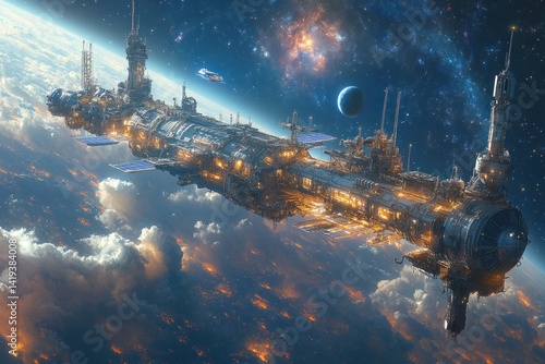 Fototapeta Naklejka Na Ścianę i Meble -  Orbital space station