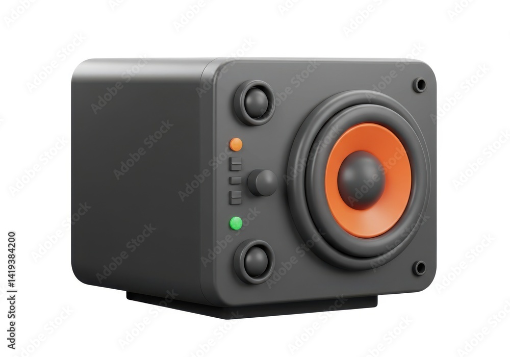 Obraz premium Studio monitor speaker for music production isolated on white background