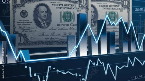 Interest Rates and Bonds Concept with Financial Charts and Economic Indicators for Investment Education