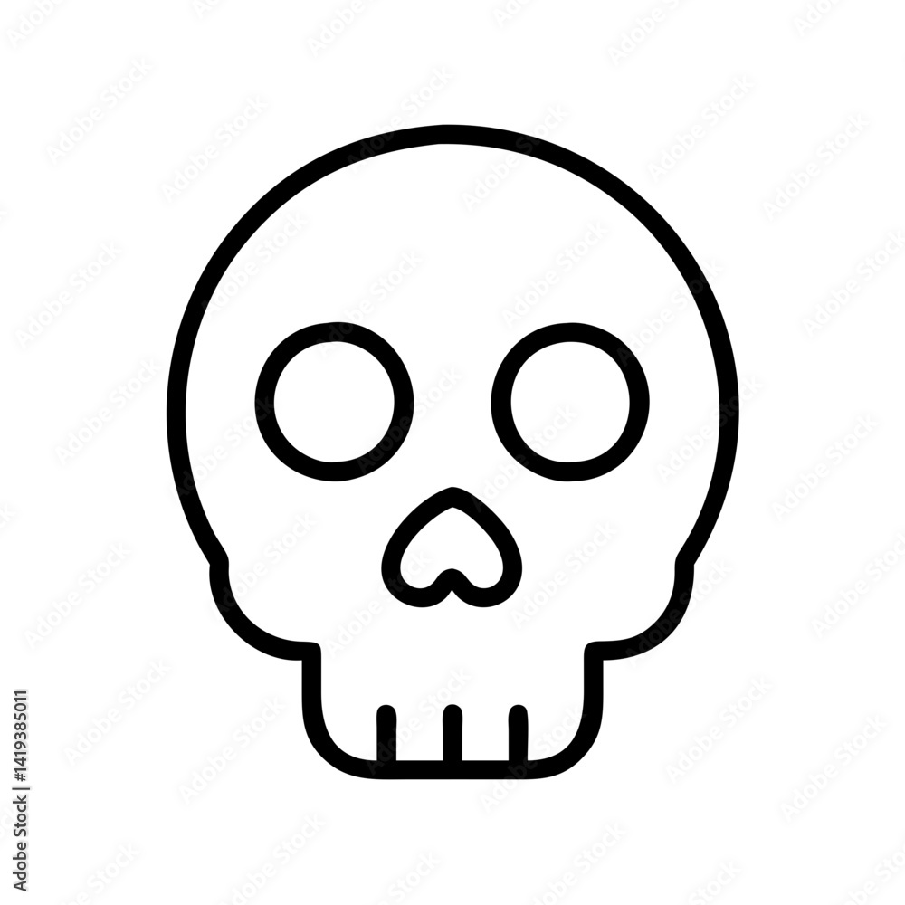 Skull outline vector illustration for halloween and day of the dead celebration icon design Skull outline vector illustration for halloween and day of the dead celebration icon design