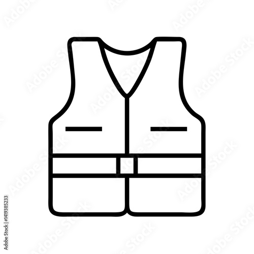 Outline safety vest icon vector illustration for construction work and outdoor activities