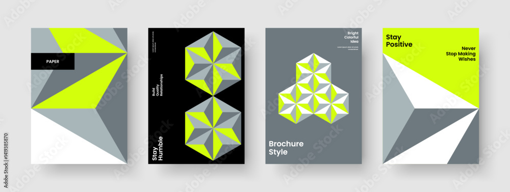 Fototapeta premium Modern Brochure Template. Geometric Flyer Design. Isolated Business Presentation Layout. Book Cover. Background. Report. Banner. Poster. Magazine. Advertising. Journal. Newsletter. Portfolio