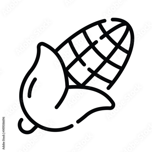 A visually appealing line style icon of corn