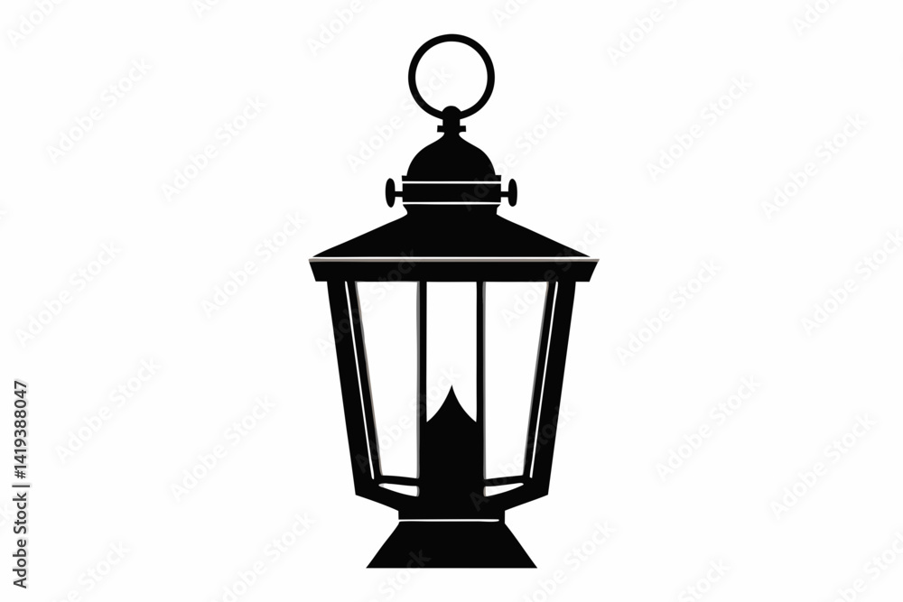 lantern silhouette line art vector illustration lantern silhouette line art vector illustration