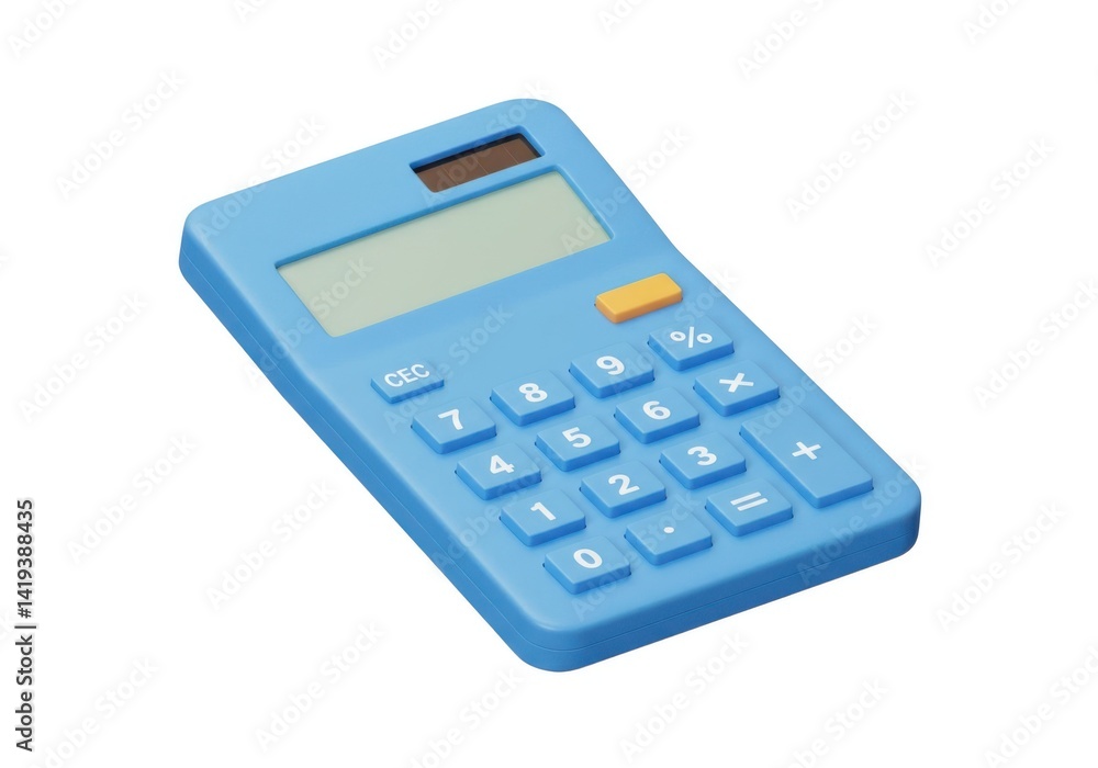 Blue calculator for math and finance isolated on white background Blue calculator for math and finance isolated on white background