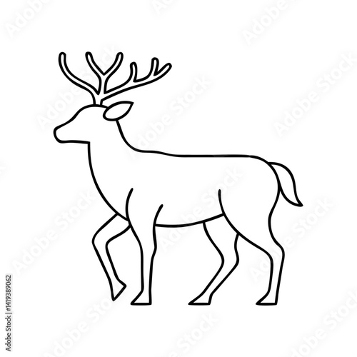 Silhouette of a deer walking in a forest background  