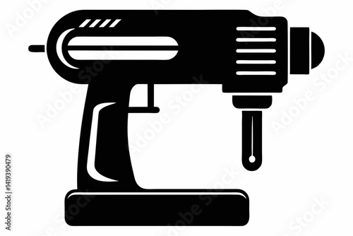 mixer drill silhouette line art vector illustration
