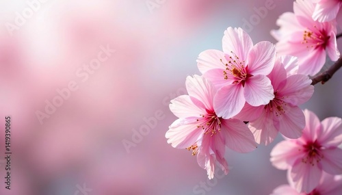 Delicate pink sakura blossoms in full bloom, forming a repeating pattern , elegant, japanese pattern, spring
