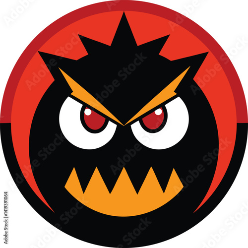 angry face vector icon