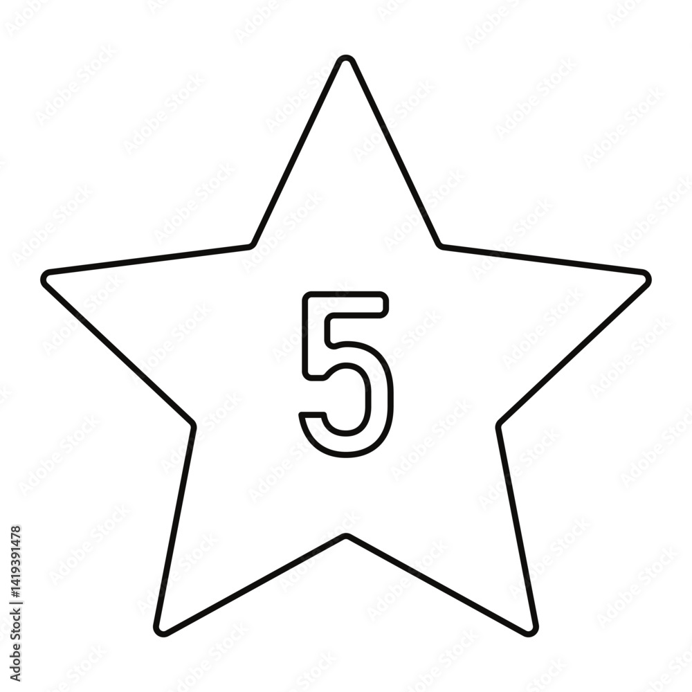 Luxury 5 Star Icon. Premium Hospitality and High-End Accommodation Symbol Luxury 5 Star Icon. Premium Hospitality and High-End Accommodation Symbol
